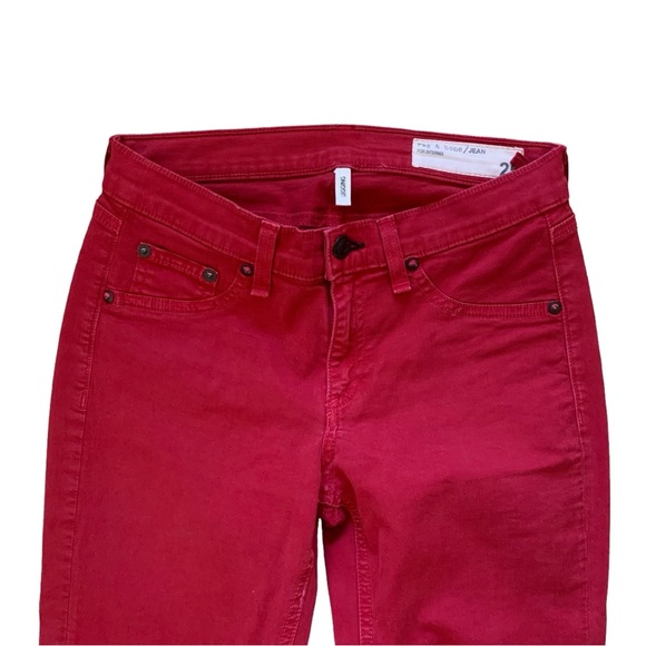 Rag & Bone red skinny low rise legging colour PFD - Picture 3 of 6